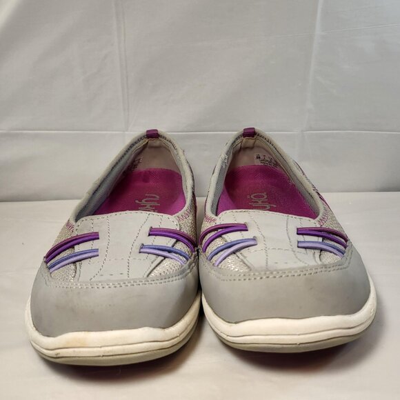 Ryka Tango Slip on Sneaker Leather Size 8 Grey/Purple - Picture 3 of 9